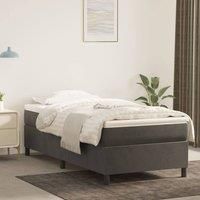 Berkfield Home Bed Frame without Mattress Dark Grey Single Velvet (UK/IE/FI/NO only)
