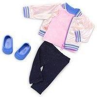 Our Generation Love to Shine Outfit - Shiny Pink Rainbow Bomber Jacket & Clothing Set for 18-inch Girl Dolls, Fashion Set, Working Zip, Clothes Accessories For Pretend Play