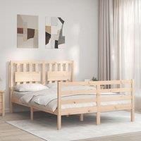 Bed Frame with Headboard Small Double Solid Wood
