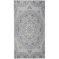 Outdoor Flatweave Rug 80x150 cm Blue Pattern
