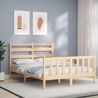 Bed Frame with Headboard 140x200 cm Solid Wood