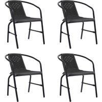 Garden Chairs 4 pcs Plastic Rattan and Steel 110 kg