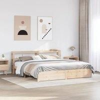 Berkfield Home Bed Frame with Headboard without Mattress 200x200 cm in Brown