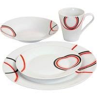 16-Piece Dinner Set - Dinner & Side Plates, Soup Bowls & Mugs - Blue