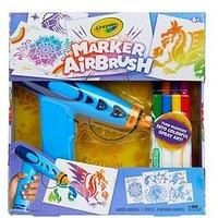 CRAYOLA Marker Airbrush | Turn Markers into Colourful Spray Art! | Includes 8 Washable Markers & Stencils for Kids Ages 6+