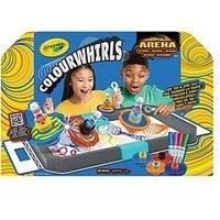 CRAYOLA Colourwhirls Battle Arena - Rip /'Em & Spin /'Em! | Includes Battle Arena, 4 Colourwhirls Toys & 4 Markers | 4 Player Rippin/' Spinnin Colouring Fun for Ages 6+