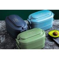 2-Layer Bento Lunch Box - Microwave Safe! - Blue