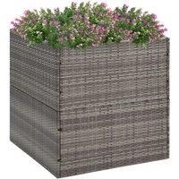 Garden Planter Grey 80x80x80 cm Poly Rattan