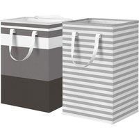 75L Freestanding Foldable Laundry Hamper - 2 Options In Grey Or Black