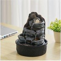 Tabletop Rock Cascading Water Fountain with LED Crystal Ball
