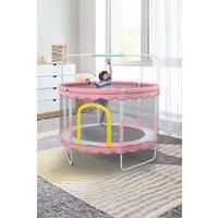 Outdoor Enclosure Trampoline with Balance Bar?Indoor and Outdoor Safety Trampoline for Kids