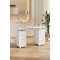 Professional Fashion Makeup Desk Dresser Manicure Table Nail Desk with Rolling Wheels For Spa Beauty Salon & Home