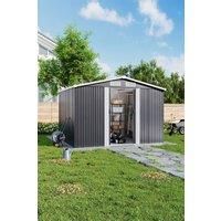 Charcoal 257cm W x 205cm D x 177cm H Metal Garden Tool Storage Shed