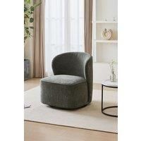 Chic Upholstered Dark Green Swivel Chair