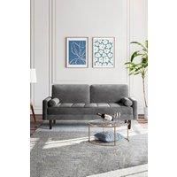 2-Seat Velvet Sofa with Bolster Pillows
