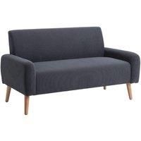 2-Seat Grey Corduroy Loveseat Sofa