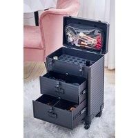 Professional 3-in-1 Rolling Cosmetic Cases Makeup Trolley Nail Luggage Storage Organizer