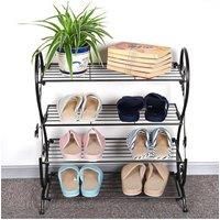Metal 4 Tier S-Shape Shoe Rack