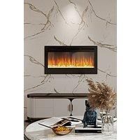 40 Inch Electric Fireplace Recessed in Black
