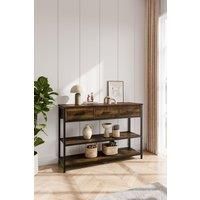 Vintage Console Table with Drawers and Shelves