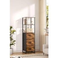 5-Tiers Vintage Wooden Storage Cabinet with Shelf