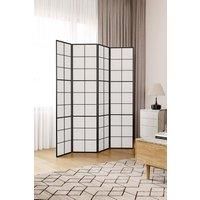 4-Panel Solid Wood Folding Screen Room Divider