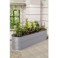 Galvanized Steel Oval-Shaped Plant Raised Garden Bed