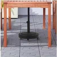 Round-Shaped Concrete-Filled Patio Parasol Stand with Wheels