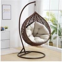 Multifunctional Swing Hanging Chair Cushion Black and Beige Double-Sided Bean Bag