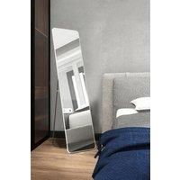 37cm W x 147cm H White Rounded Rectangular Metal Floor Mirror