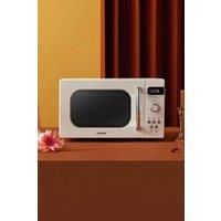 Comfee 800w 20L Retro Style Microwave Oven with 8 Auto Menus, 5 Cooking Power Levels, and Express Cook Button