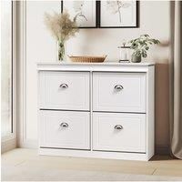Modern 2-Tier Flip Down Shoe Cabinet