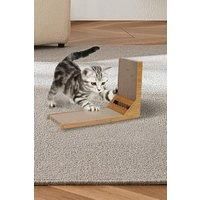 Corrugated L-shaped Cat Scratcher with Toys