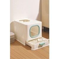 Closed Foldable Cat Litter Box With Spoon