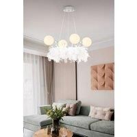 Unique Feather LED Chandelier Pendant Light with Balls