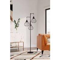 Black Modern Industrial Style 3-head Floor Lamp with Irregular Shade