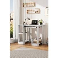 Computer Desk with Keyboard Tray and 3 Open Shelves For Home Office