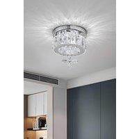 Modern Round Crystal Ceiling Light with Crystal Pendant