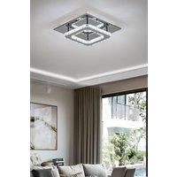 Modern Square Crystal Ceiling Light with Chrome Finish