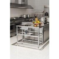 Stainless Steel One Compartment Sink with Shelves