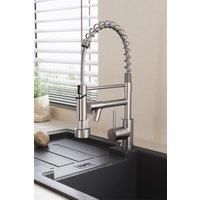 Kitchen Stainless Steel Faucet with Pot Filler and Pull Down Spring Spout