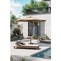 3M Outdoor Umbrella Large Garden Traditional Parasol with Resin Base