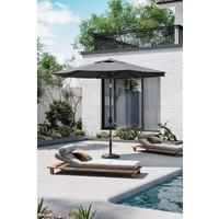 Rotating Patio Parasol 3M Umbrella for Outdoor Sunshade and Rain with Resin Base