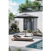 Rotating Patio Parasol 3M Umbrella for Outdoor Sunshade and Rain with Decorative Base