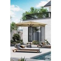 Khaki Waterproof Garden Parasol Rectangular Umbrella
