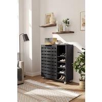 5-Tier Shoe Cabinet With Open Shelves And Doors