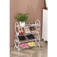 4 Tier Iron Shoe Organizer Entryway Rustproof Shoe Stand