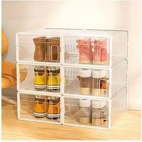 12-Pack Clear Dustproof Plastic Shoe Storage Boxes Stackable Shoe Rack