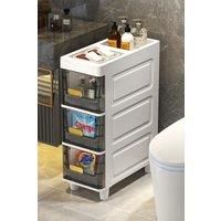 3 Tier Freestanding Storage Cart Stylish Rolling Organizer Bathroom Storage Cart
