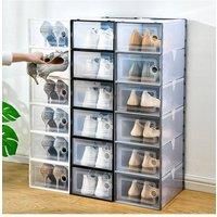 12Pcs Clear Stackable Shoe Storage Boxes